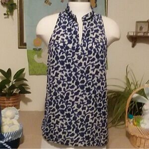 Cynthia Rowley Blue and White Sleeveless Women's Top